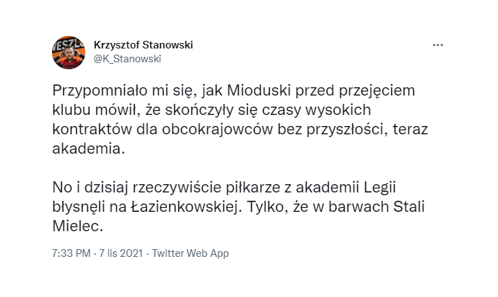 SZPILECZKA Krzysztofa Stanowskiego w stronę Dariusza Mioduskiego :D